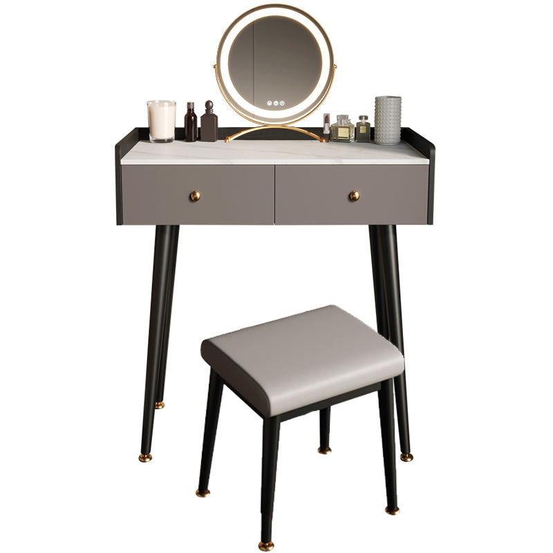 Contemporary Makeup Vanity Desk Stone Dressing Table with Drawer