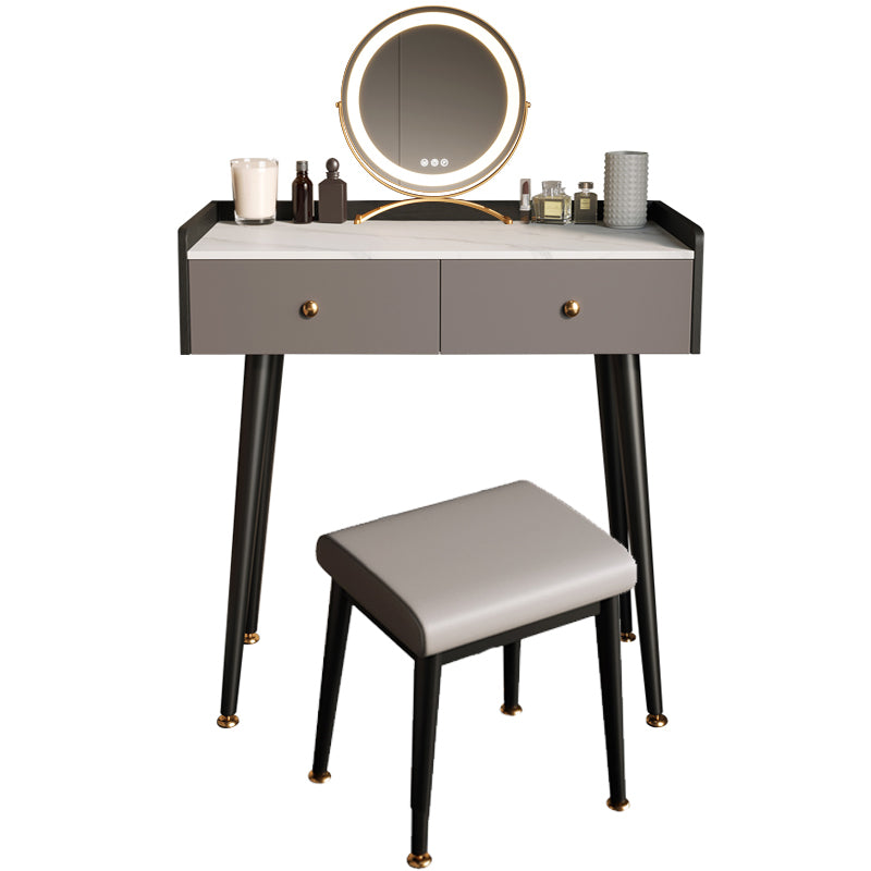 Contemporary Makeup Vanity Desk Stone Dressing Table with Drawer