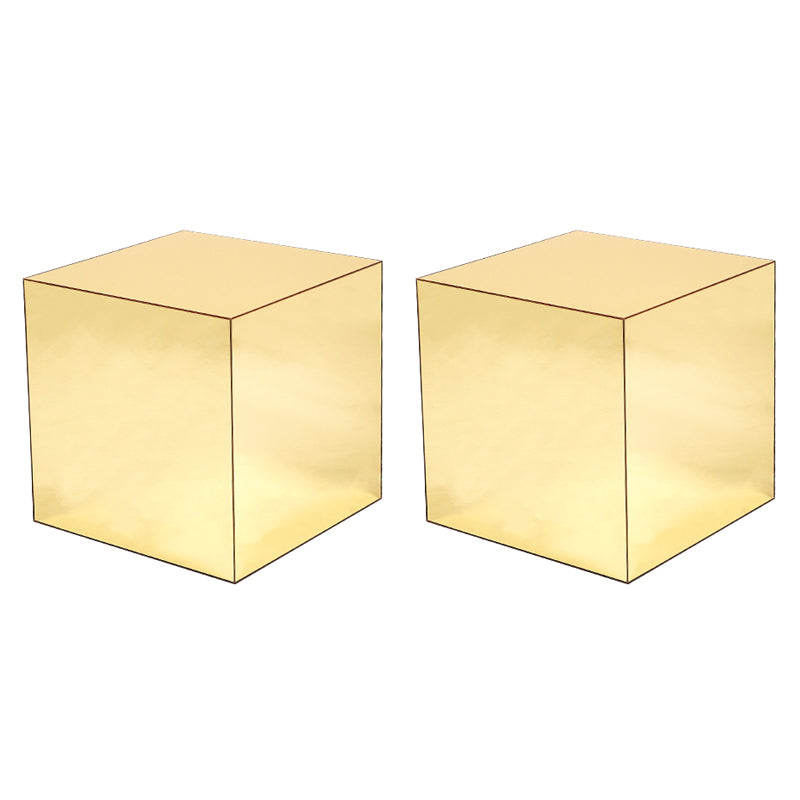 Square Plastic End Table Set Mirrored Block Side Table for Bedside