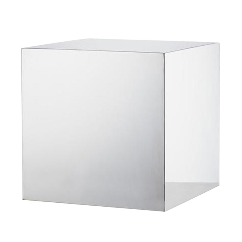 Square Plastic End Table Set Mirrored Block Side Table for Bedside