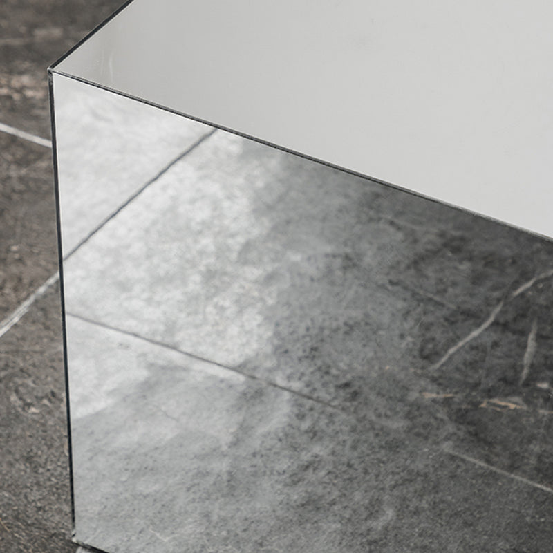 Square Plastic End Table Set Mirrored Block Side Table for Bedside