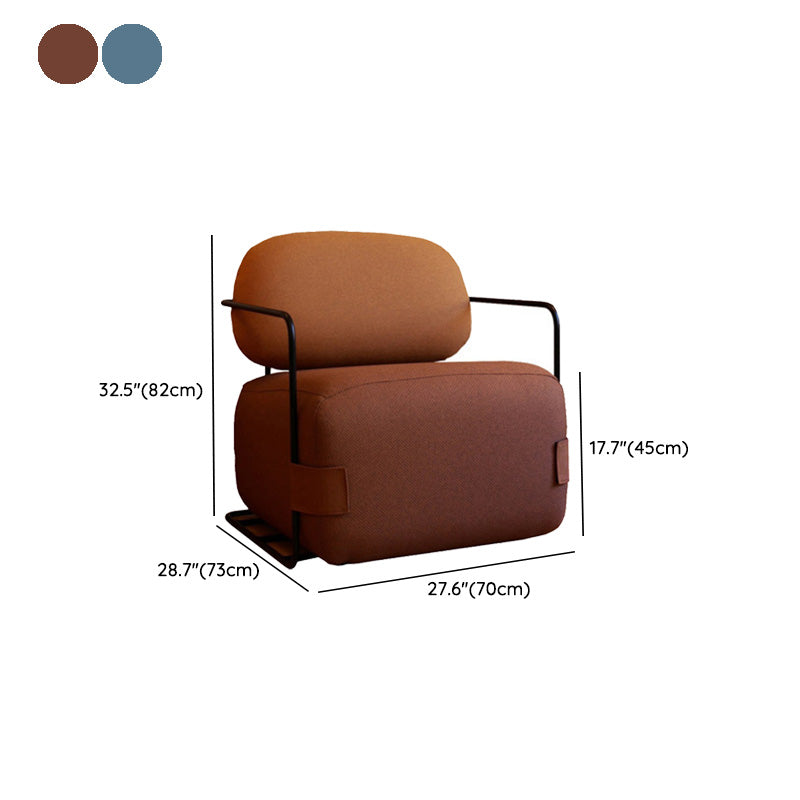 Modern Living Room Cushion Back Arms Included Fabric Arm Chair