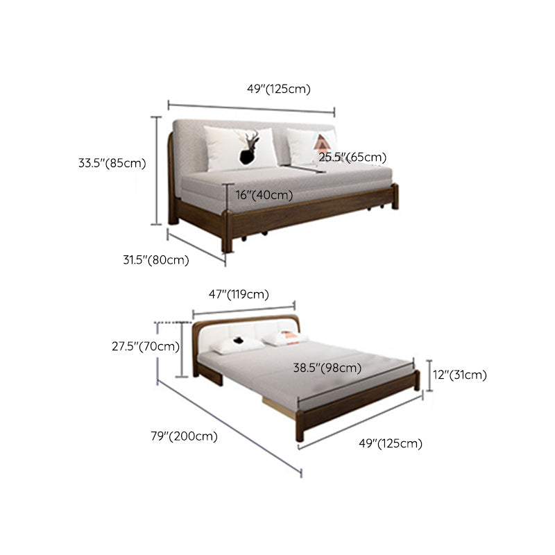 31" Wide Contemporary Futon Sofa Bed Cushion Back Futon Sleeper Sofa