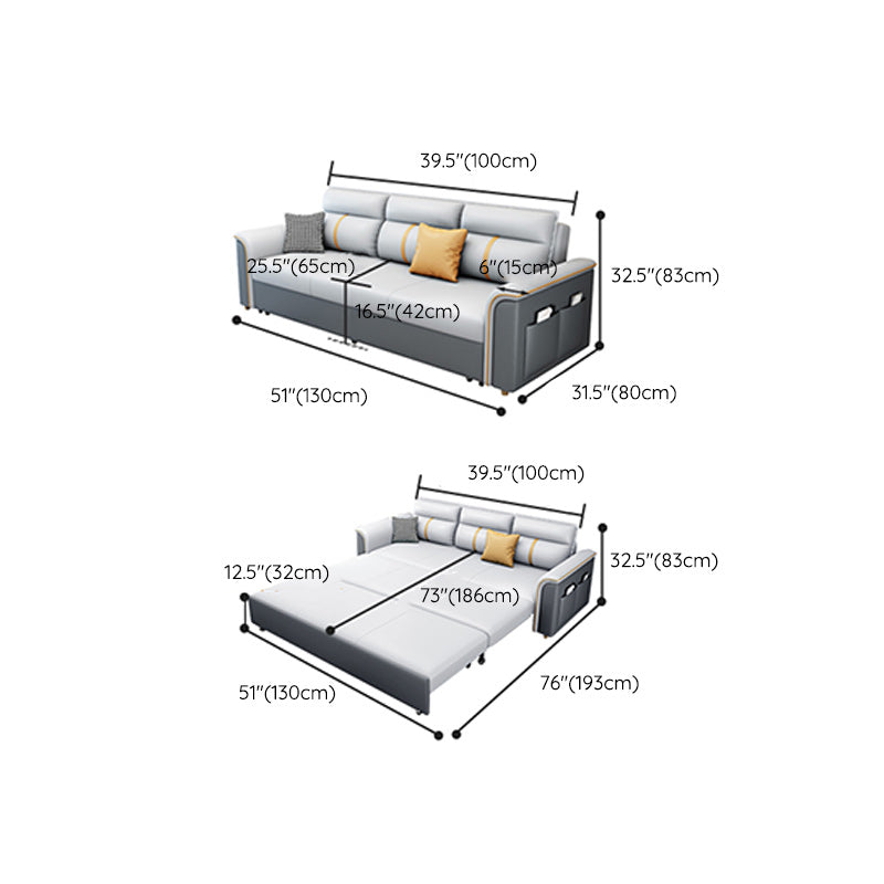 31"W Contemporary Sofa Bed Cushion Back Sleeper Sofa with Storage