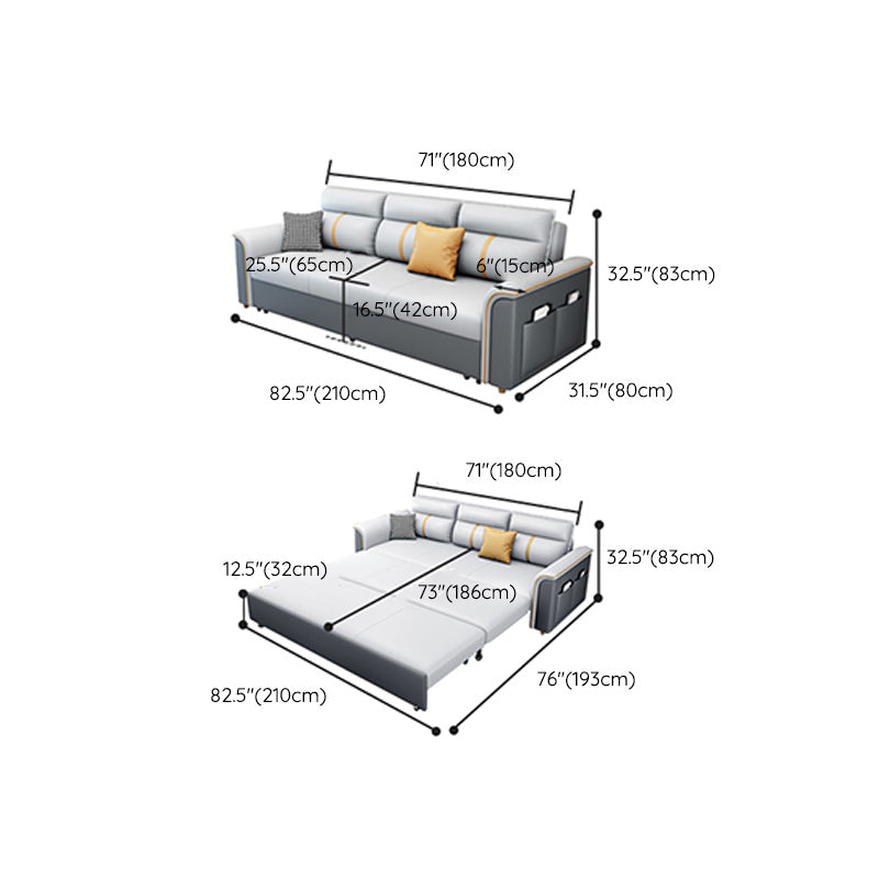 31"W Contemporary Sofa Bed Cushion Back Sleeper Sofa with Storage