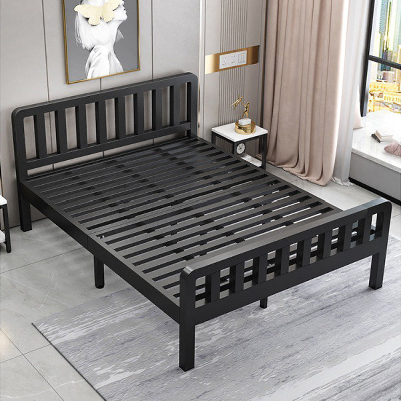 Contemporary Metal Bed Frame Solid Color Slat Bed with Custom Gold Legs