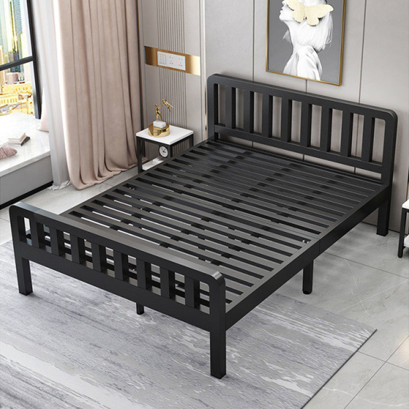 Contemporary Metal Bed Frame Solid Color Slat Bed with Custom Gold Legs