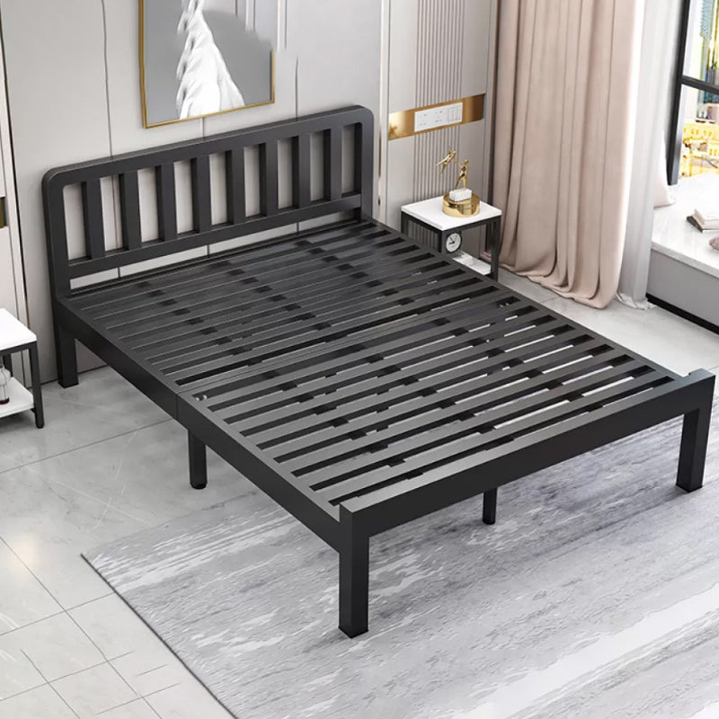 Contemporary Metal Bed Frame Solid Color Slat Bed with Custom Gold Legs
