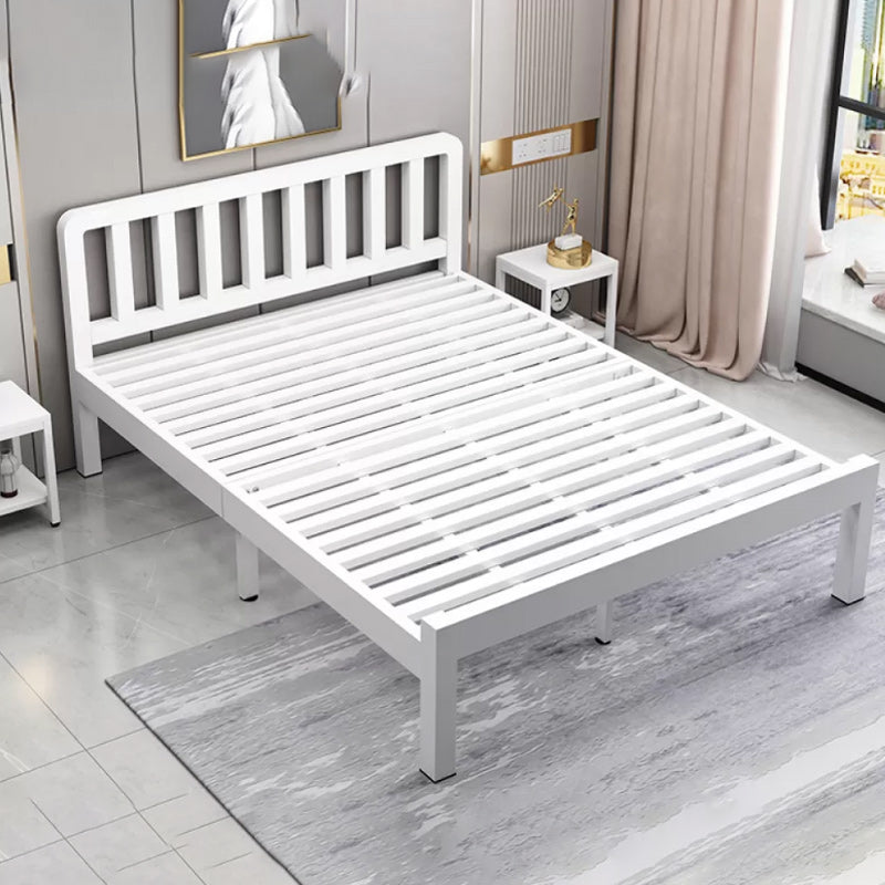 Contemporary Metal Bed Frame Solid Color Slat Bed with Custom Gold Legs