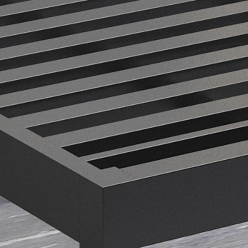 Contemporary Metal Bed Frame Solid Color Slat Bed with Custom Gold Legs