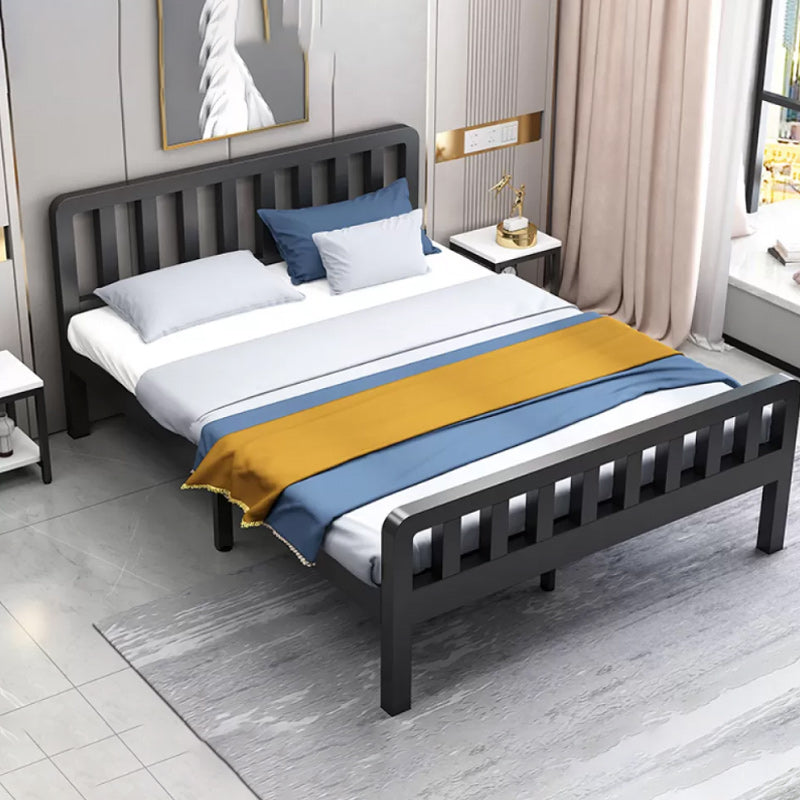 Contemporary Metal Bed Frame Solid Color Slat Bed with Custom Gold Legs