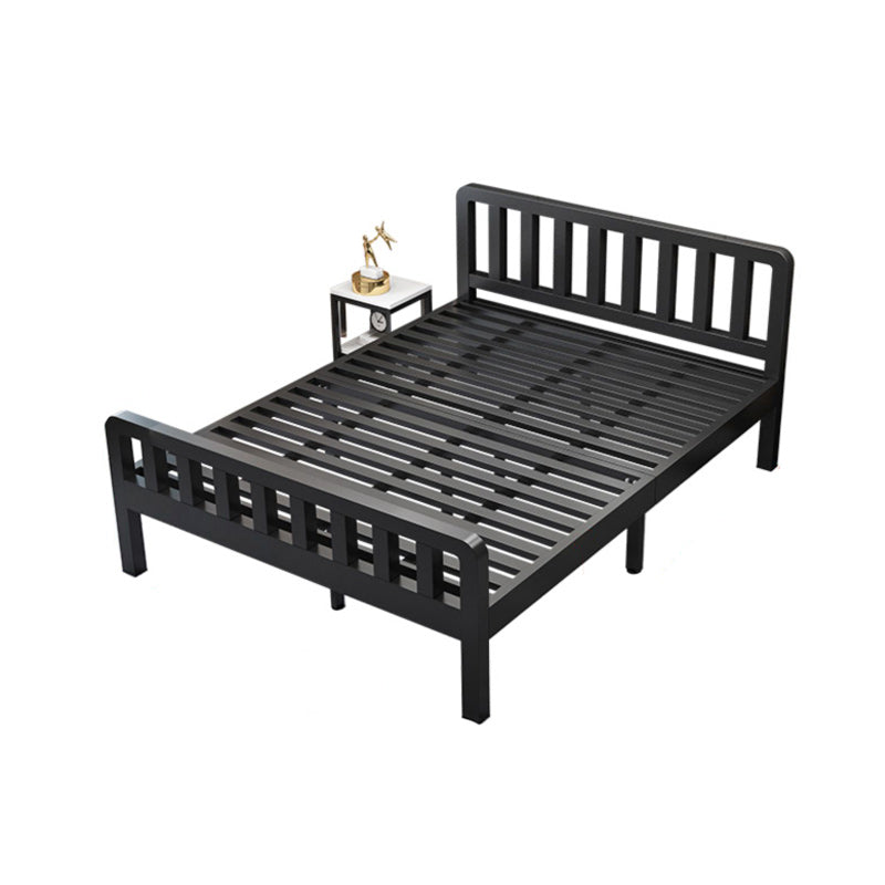 Contemporary Metal Bed Frame Solid Color Slat Bed with Custom Gold Legs