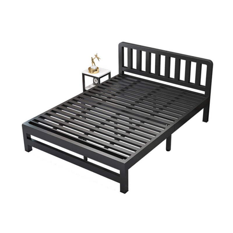 Contemporary Metal Bed Frame Solid Color Slat Bed with Custom Gold Legs