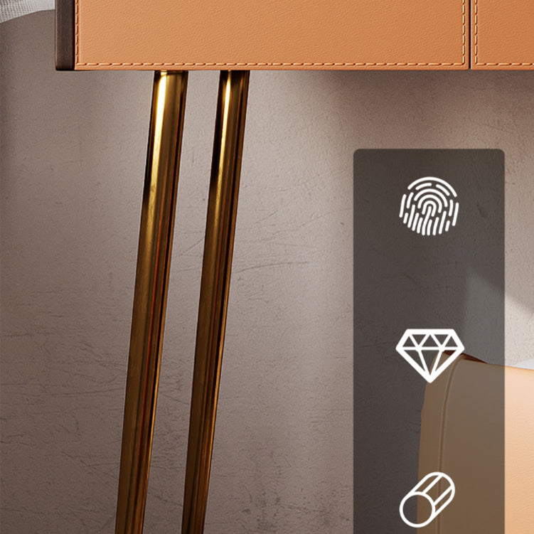 Glam Make-up Vanity Flip-Top Leather 5-Drawers Mirror Vanity Set