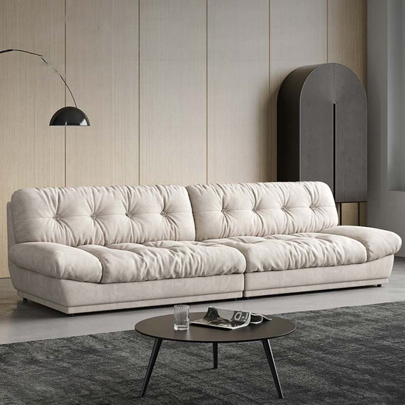 Armless Sofa Stain Resistant Standard Sofa with Tufted Split-Back