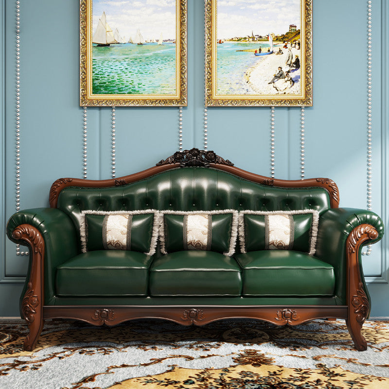 37" High Sofa Rolled Arm Sofa with Tufted Split-Back for Living Room