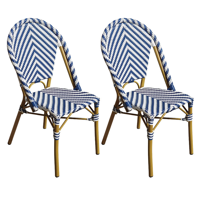 Tropical Dining Side Chair/Dining Armchair with Faux Rattan Back