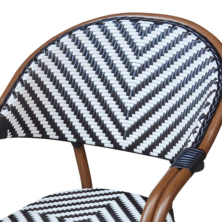 Tropical Dining Side Chair/Dining Armchair with Faux Rattan Back