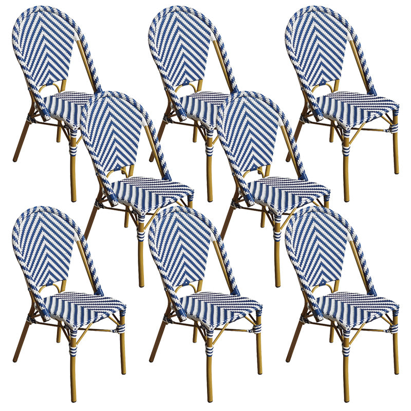 Tropical Dining Side Chair/Dining Armchair with Faux Rattan Back