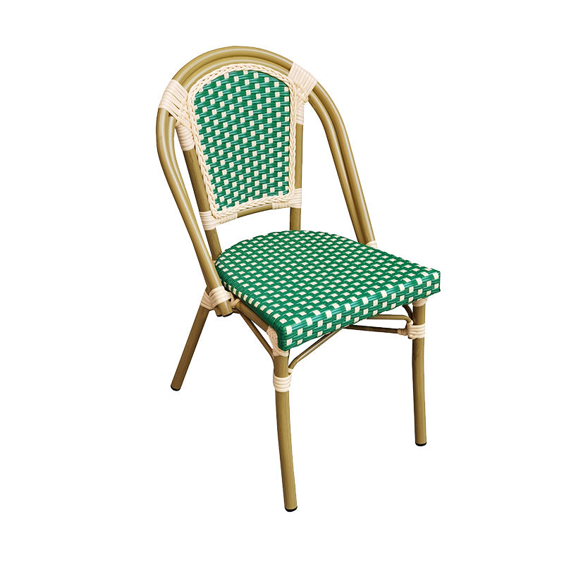 Tropical Dining Side Chair/Dining Armchair with Faux Rattan Back