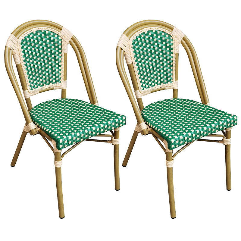 Tropical Dining Side Chair/Dining Armchair with Faux Rattan Back