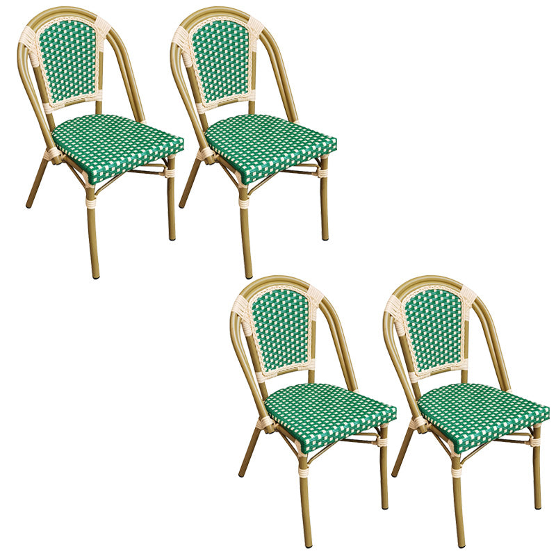 Tropical Dining Side Chair/Dining Armchair with Faux Rattan Back