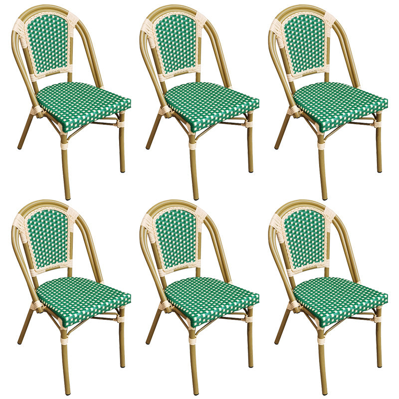 Tropical Dining Side Chair/Dining Armchair with Faux Rattan Back
