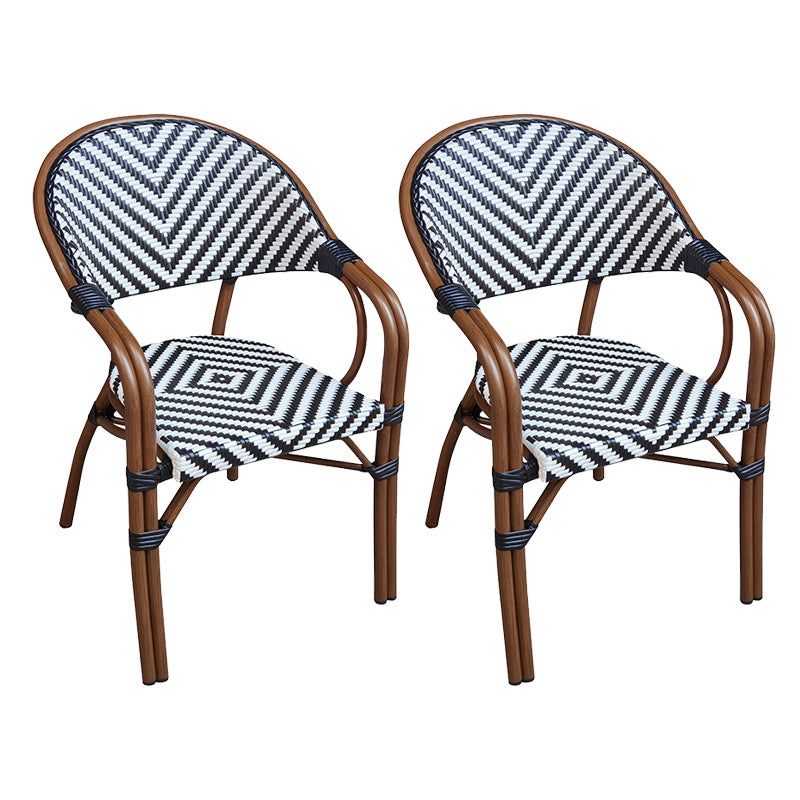 Tropical Dining Side Chair/Dining Armchair with Faux Rattan Back