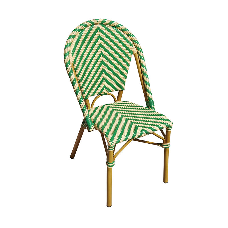 Tropical Dining Side Chair/Dining Armchair with Faux Rattan Back