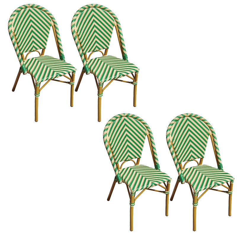 Tropical Dining Side Chair/Dining Armchair with Faux Rattan Back