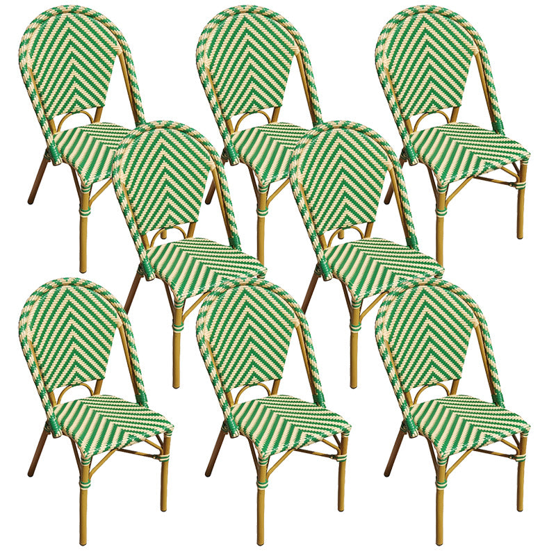 Tropical Dining Side Chair/Dining Armchair with Faux Rattan Back