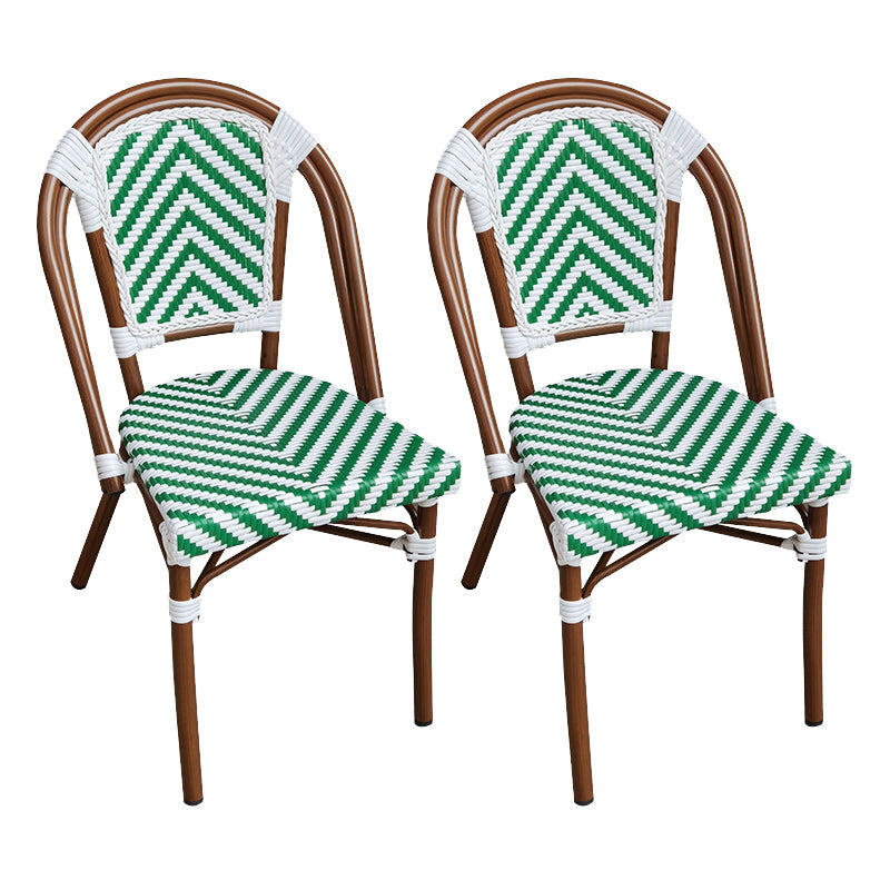 Tropical Dining Side Chair/Dining Armchair with Faux Rattan Back