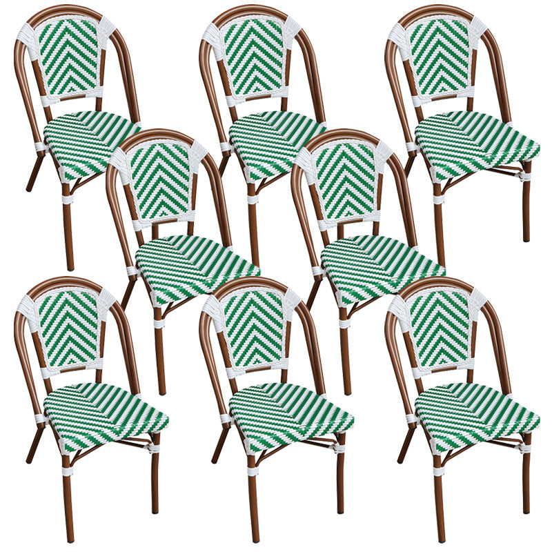 Tropical Dining Side Chair/Dining Armchair with Faux Rattan Back