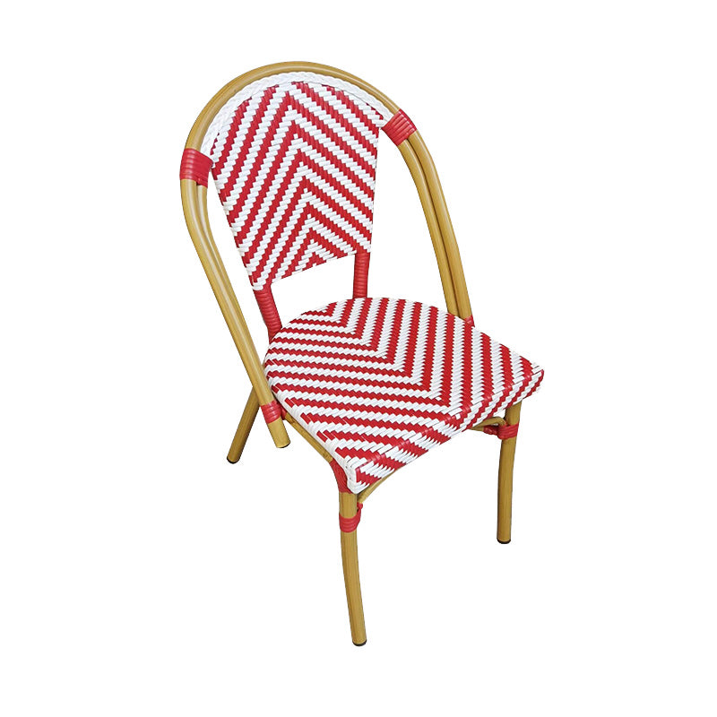 Tropical Dining Side Chair/Dining Armchair with Faux Rattan Back