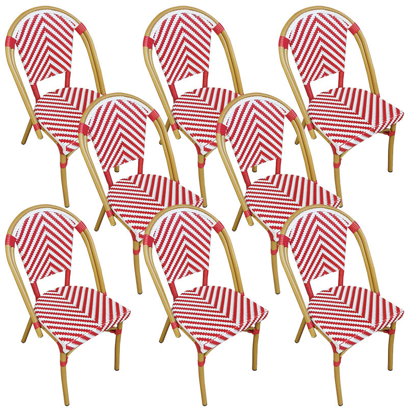 Tropical Dining Side Chair/Dining Armchair with Faux Rattan Back