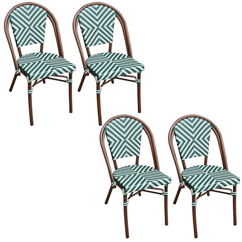 Tropical Dining Side Chair/Dining Armchair with Faux Rattan Back