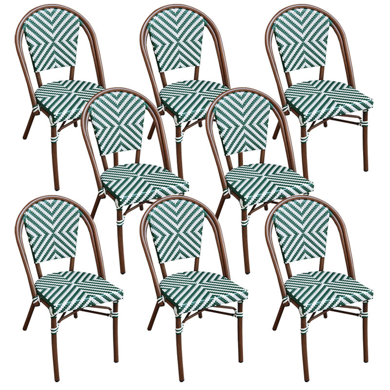 Tropical Dining Side Chair/Dining Armchair with Faux Rattan Back