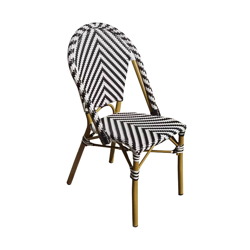 Tropical Dining Side Chair/Dining Armchair with Faux Rattan Back