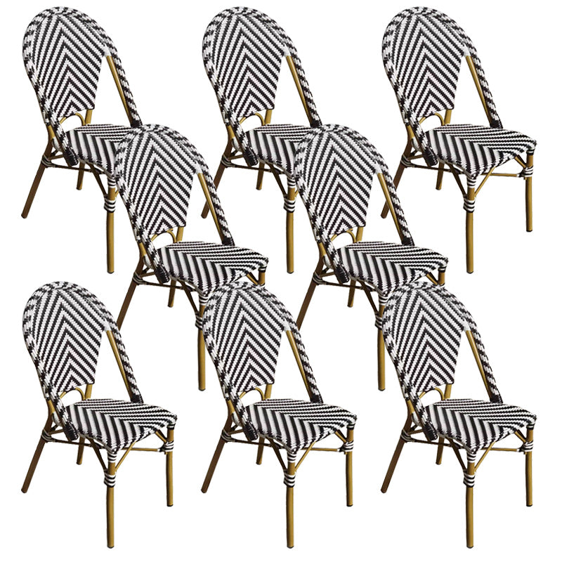 Tropical Dining Side Chair/Dining Armchair with Faux Rattan Back