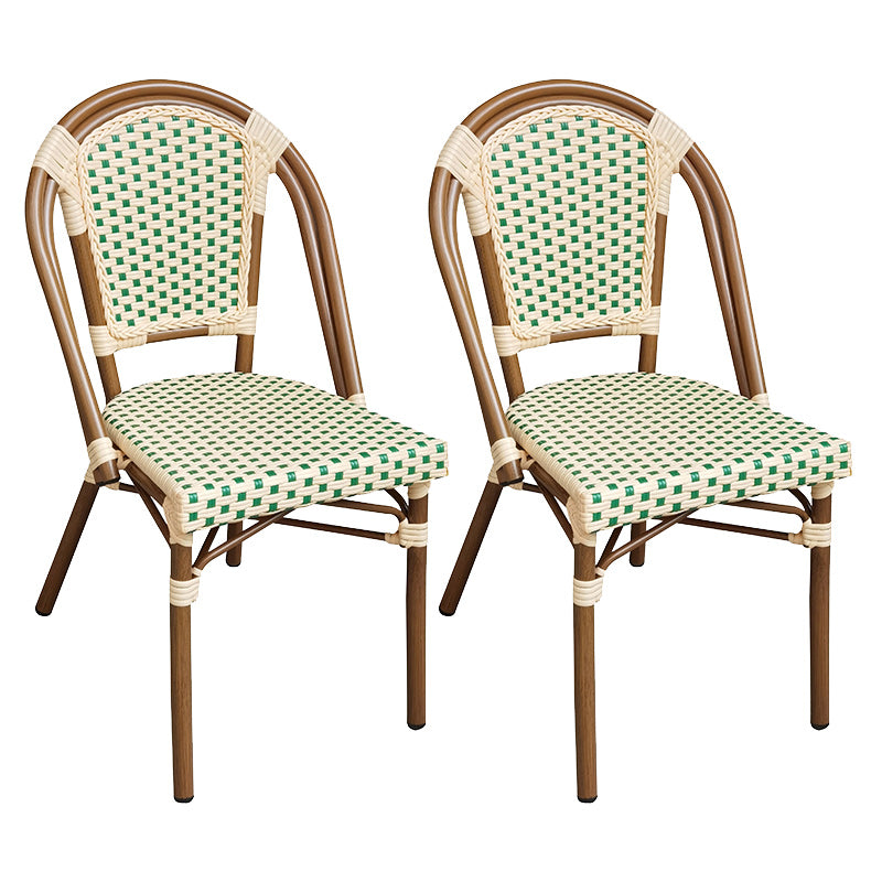Tropical Dining Side Chair/Dining Armchair with Faux Rattan Back