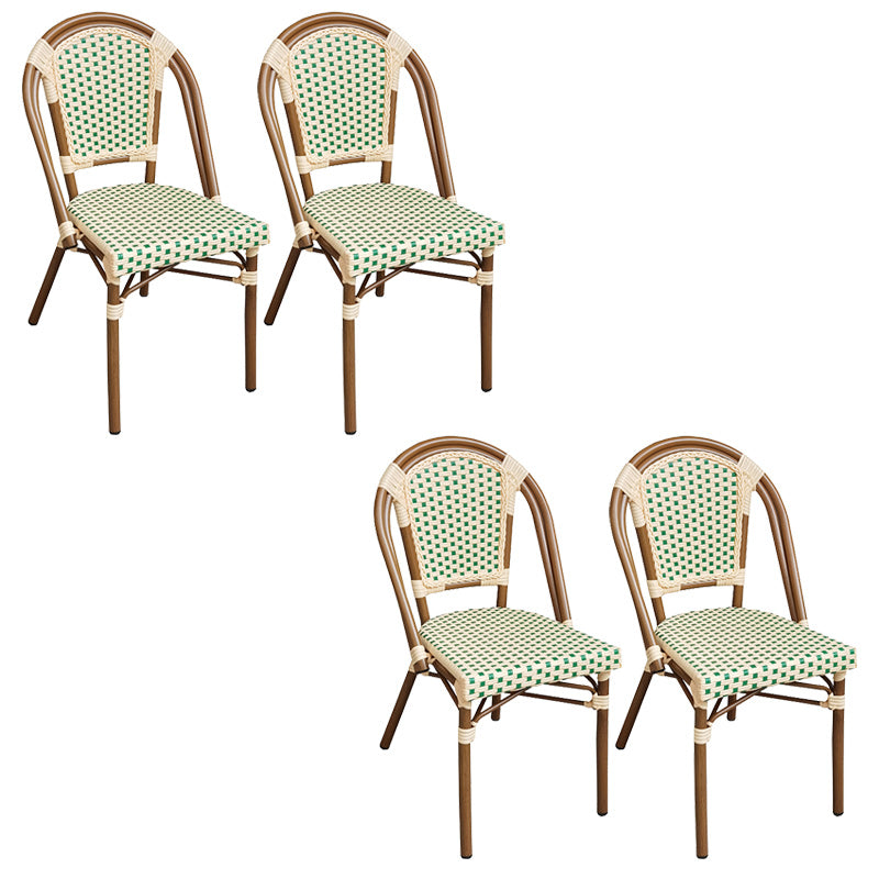 Tropical Dining Side Chair/Dining Armchair with Faux Rattan Back