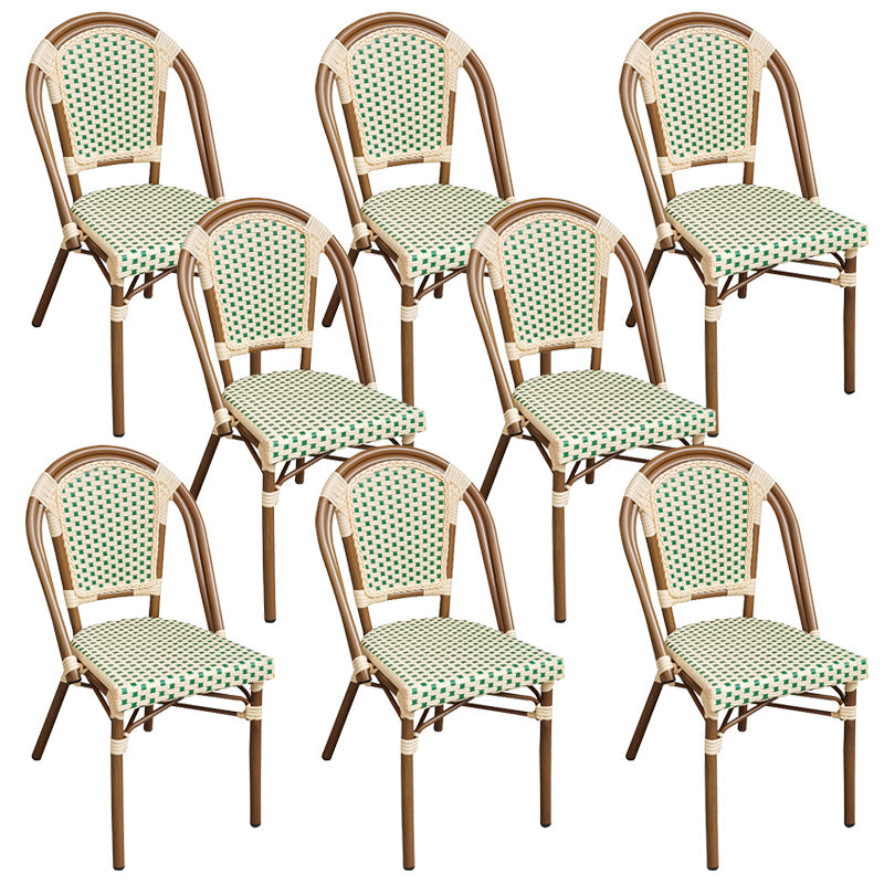 Tropical Dining Side Chair/Dining Armchair with Faux Rattan Back