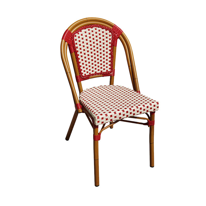Tropical Dining Side Chair/Dining Armchair with Faux Rattan Back
