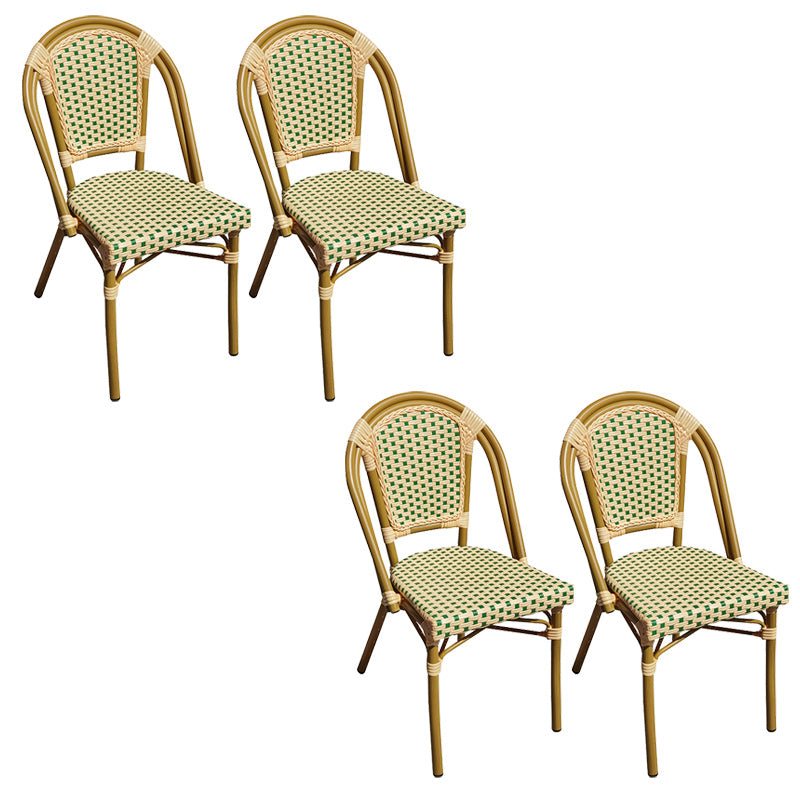 Tropical Dining Side Chair/Dining Armchair with Faux Rattan Back