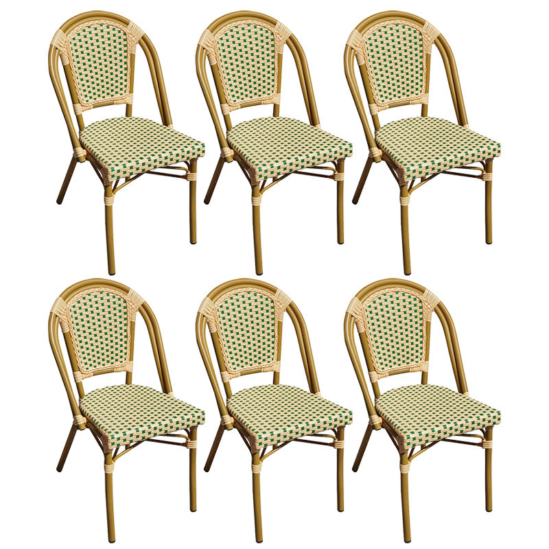 Tropical Dining Side Chair/Dining Armchair with Faux Rattan Back