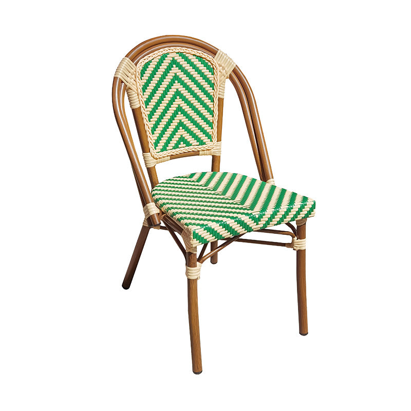Tropical Dining Side Chair/Dining Armchair with Faux Rattan Back