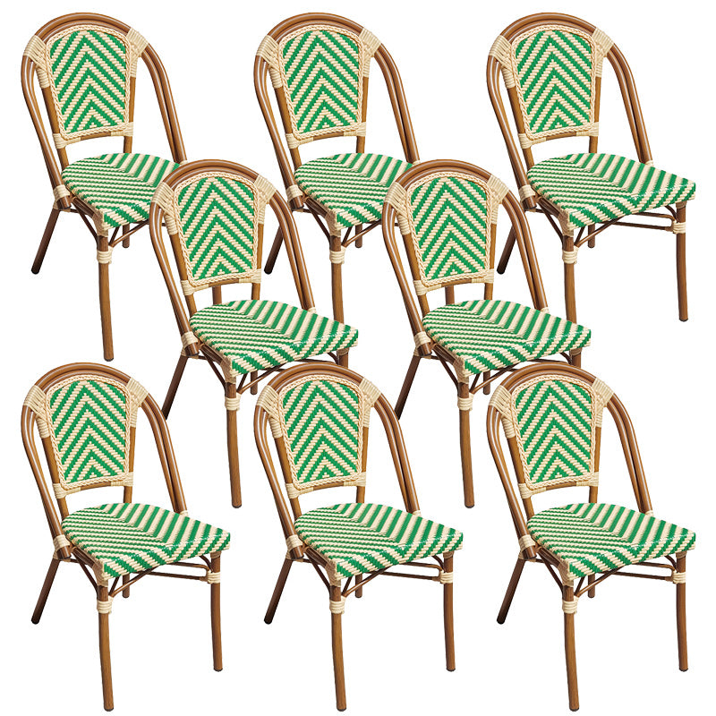 Tropical Dining Side Chair/Dining Armchair with Faux Rattan Back