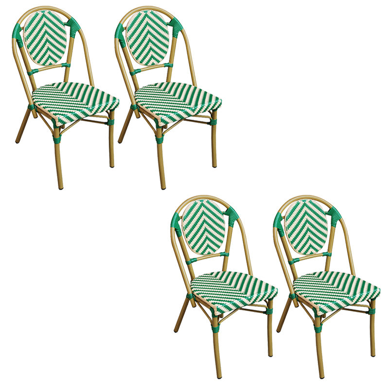 Tropical Dining Side Chair/Dining Armchair with Faux Rattan Back