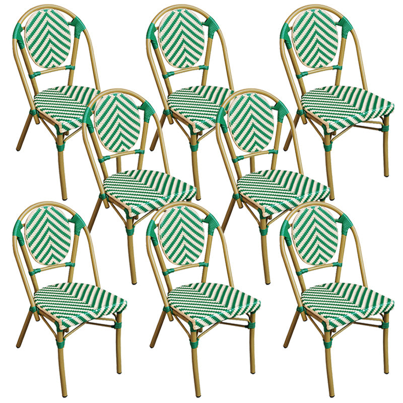 Tropical Dining Side Chair/Dining Armchair with Faux Rattan Back