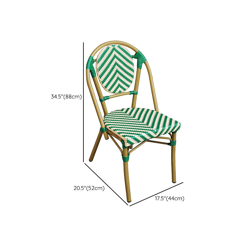 Tropical Dining Side Chair/Dining Armchair with Faux Rattan Back
